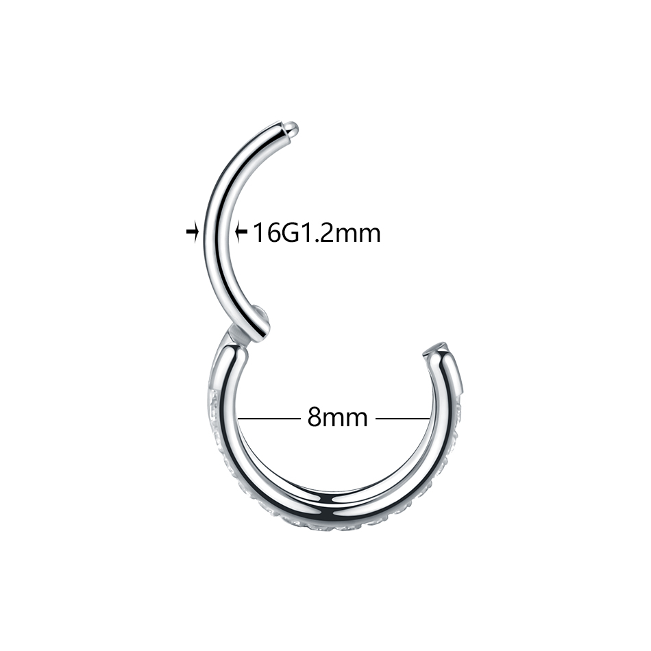 1pc 티타늄 연골 후프 귀걸이 지르콘 하트 힌지 세그 - Septum Clicker Ring 리뷰 및 가격