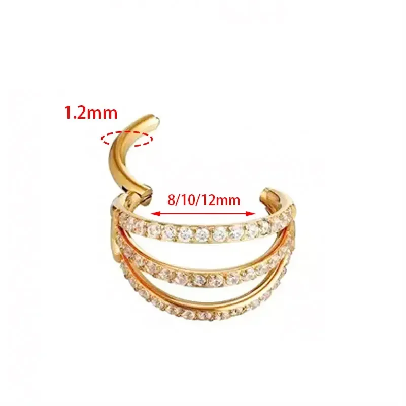 G23 티타늄 힌지 세그먼트 코 링 3 레이어 CZ S - Septum Clicker Ring 리뷰 및 가격