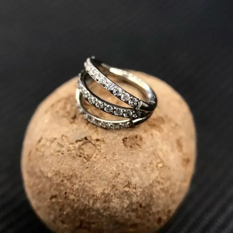 G23 티타늄 힌지 세그먼트 코 링 3 레이어 CZ S - Septum Clicker Ring 리뷰 및 가격