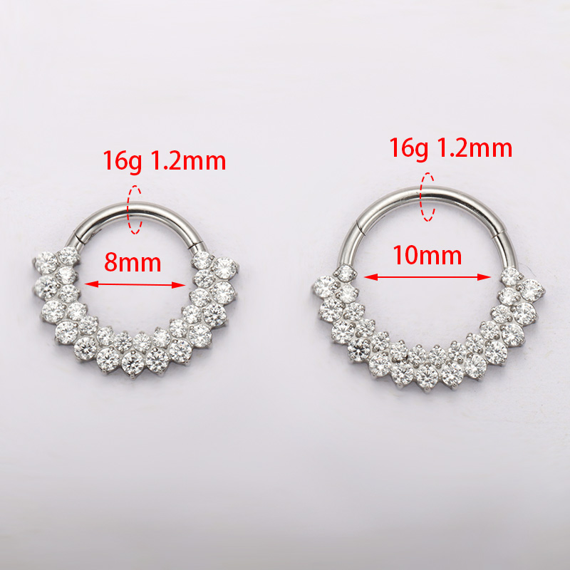 ASTM F136 티타늄 클리커 셉텀 코 피어싱 CZ  - Septum Clicker Ring 리뷰 및 가격