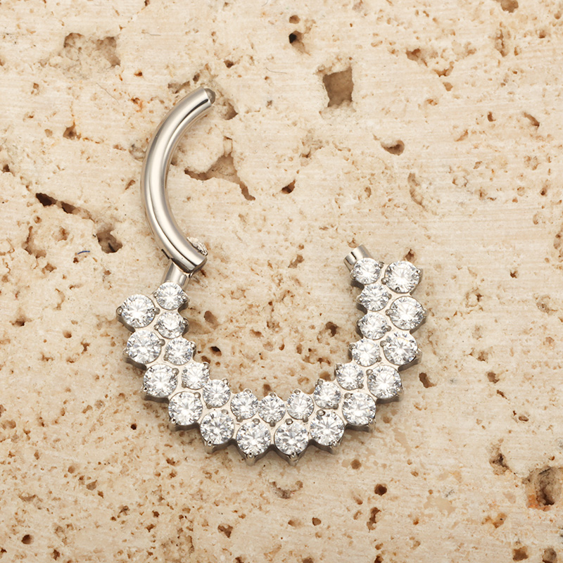 ASTM F136 티타늄 클리커 셉텀 코 피어싱 CZ  - Septum Clicker Ring 리뷰 및 가격