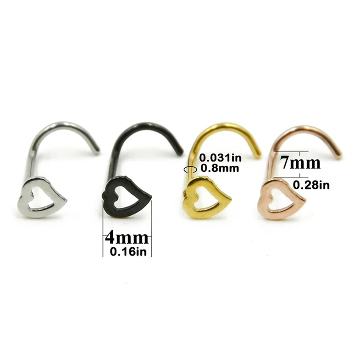 EVISPOL 5종 패션 하트 모양 스테인리스 스틸 여 - Body Jewelry Metal Types 리뷰 및 가격