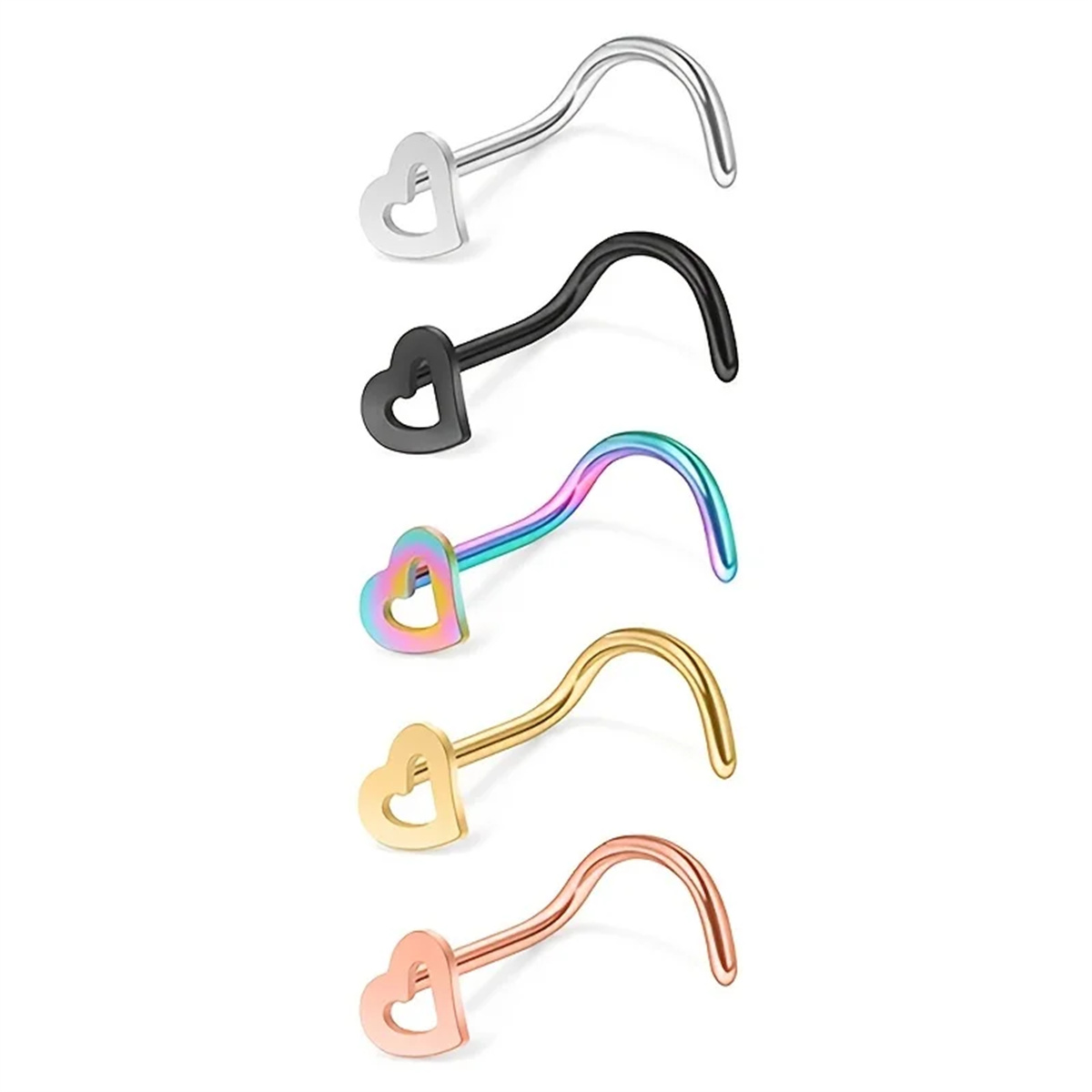 EVISPOL 5종 패션 하트 모양 스테인리스 스틸 여 - Body Jewelry Metal Types 리뷰 및 가격