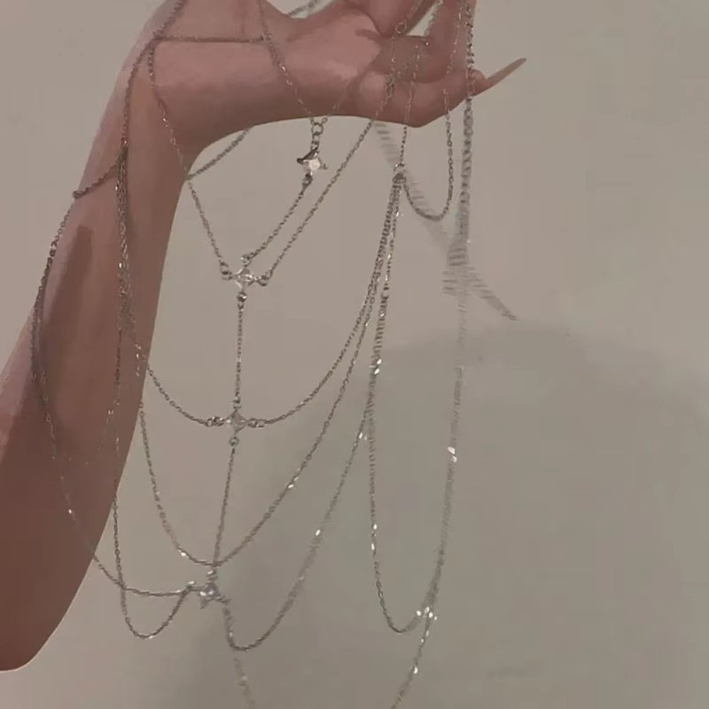 바디 주얼리 글리터 라인스톤 버스트 체인 멀티 레이어  - Body Jewelry Luxury 리뷰 및 가격
