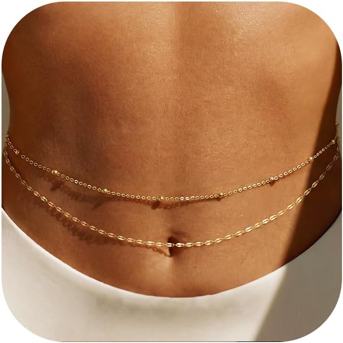14K 금도금 허리 체인 여성용 레이어드 허리 비즈 벨 - Body Jewelry Chest 리뷰 및 가격