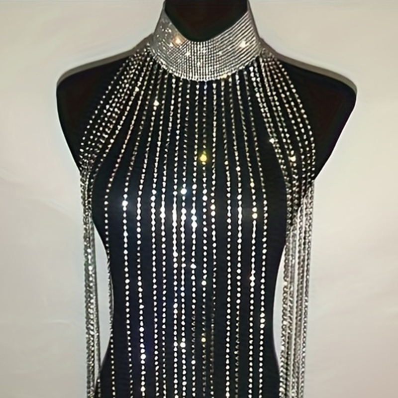 섹시한 라인스톤 브라 바디 체인 목걸이 여성용 쥬얼리  - Body Jewelry Chest 리뷰 및 가격